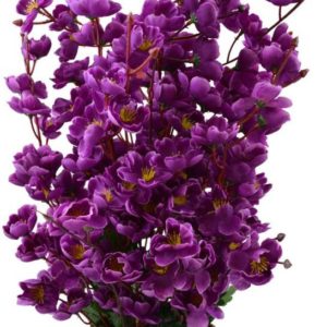 Artificial Flowers with Pot Home Decorative Flower Pot (Purple)