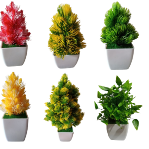 KAYKON 6 Artificial Plant with Pot for Home Decor – 8 Inch/20 cm