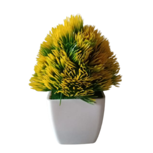 KAYKON 2 Mini Artificial Bonsai Pine Plant with Pot for Home Decor – 6 Inch/15 cm