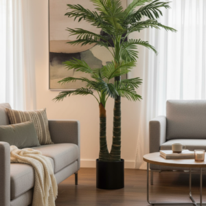 KAYKON Big 5.65 Feet Artificial Plant Areca Palm Tree For Home Decor | SUPERB QUALITY |Office | Hotel | Luxury Farmhouse | House warming gift – Without Vase