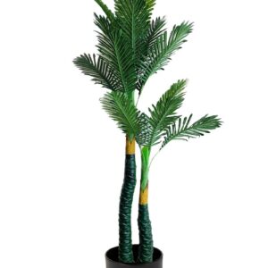 KAYKON Big 5 Feet Artificial Plant Areca Palm Tree For Home Decor | SUPERB QUALITY |Office | Hotel | Luxury Farmhouse | House warming gift – Without Vase