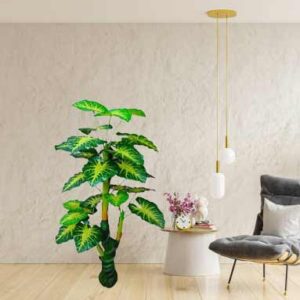 KOONIV Artificial Money Plant Tree for Home Decor Office Decor Hotel Decor – 4.65 Feet