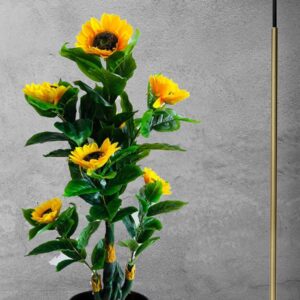 KAYKON Artificial Plant Big Sunflower Tree For Home Decor | Office | Hotel | Luxury Farmhouse | House warming gift – 5 Feet Without Vase