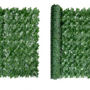 KAYKON Artificial Decorative Grass Fence Backdrop Indoor Outdoor Grass Wall Decor Trellis Fence Artificial Grass Fence (Green, expands to 3 Meter x 1 Meter)
