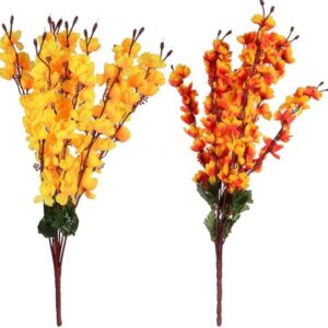 KAYKON Artificial Flower Bunch for Vase Cherry Peach Blossom for Home Decor Office Decor Hotel Decor – 20inch/50cm (PACK OF 2)