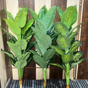 KOONIV 5 Feet Artificial Tree Realistic 21 Leaves For Indoor Outdoor Decor Housewarming Gift – Green