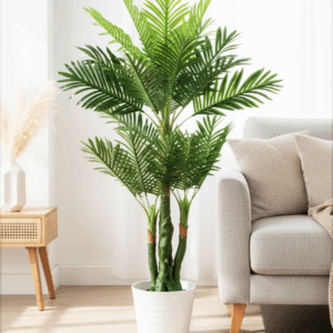 KAYKON Big Artificial Palm Tree Artificial Plant with Pot (150 cm, Green)