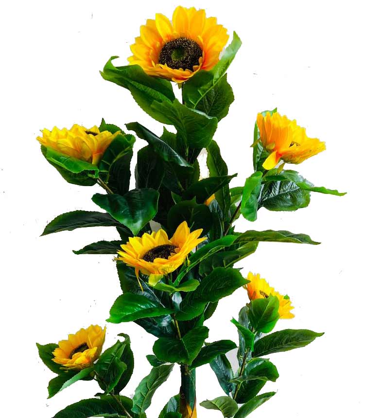 Kaykon Big Artificial Sunflower Plant Tree UV Protected Leaves for Home Office Hotel Decor Without Pot - 4.5 Feet/54 Inch - Image 4