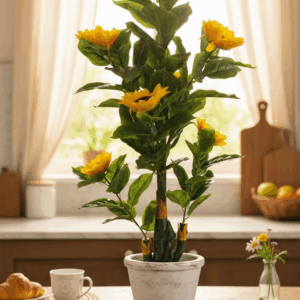 Kaykon Big Artificial Sunflower Plant Tree UV Protected Leaves for Home Office Hotel Decor Without Pot – 4.5 Feet/54 Inch