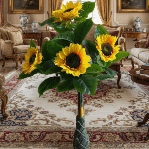 KAYKON Big Artificial Plant Sunflower Tree With UV Protected Leaves – 100 cm