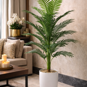 KAYKON 5 Feet Artificial Palm Tree 24 Branch – 1 Trunk Realistic Faux Palm Plant for Home Decor, Office, Hotel, Living Room Decoration
