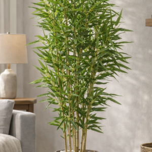 KAYKON 5ft Artificial Bamboo Plant with 6 Natural Wood Stems, Large Artificial Tree Artificial Plants Without Vase for Home Decor Office Decor Hotel Decor