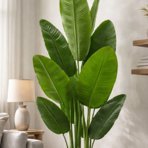 KAYKON 6 Feet Artificial Banana Plant Imported Tree 3 Trunks 12 Leaves Without Vase for Home Decor Hotel Decor Luxury Decoration and Housewarming Gift -180cm