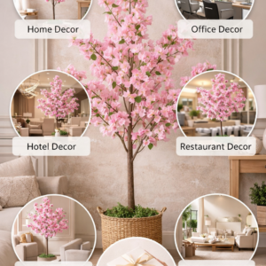 KAYKON 5 Feet Artificial Bougainvillea Flower Tree – Premium Pink Decorative Plant with Realistic Leaves & Natural Trunk – Indoor Home, Office & Hotel Decor (Without Vase)