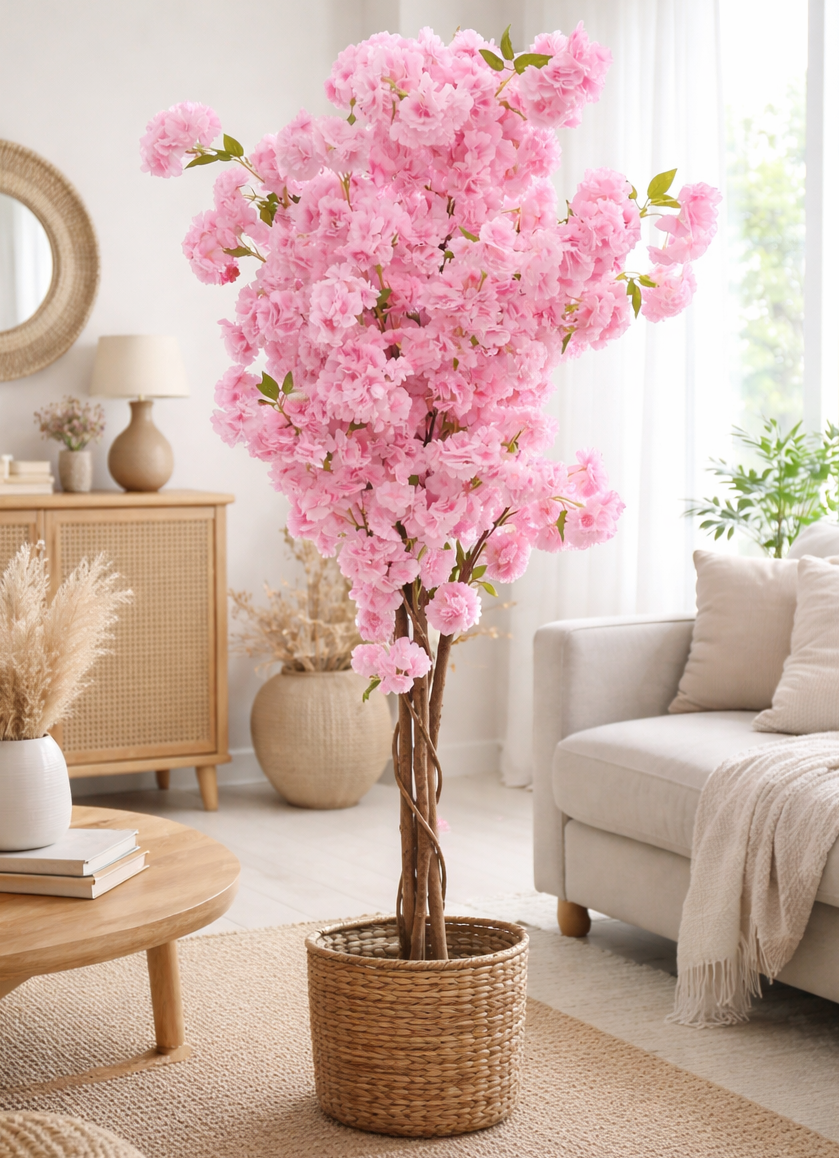 Artificial pink flower tree